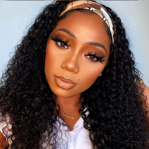 kinky Curly Headband Wig